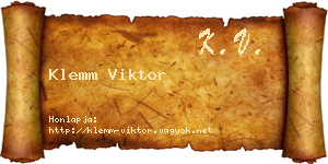 Klemm Viktor névjegykártya